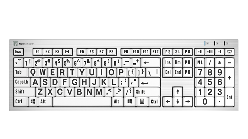LargePrint Black on White - PC Slimline Keyboard
